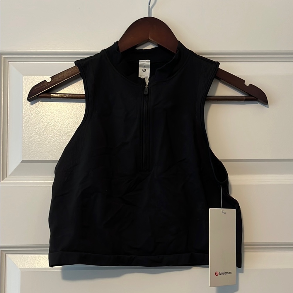 lululemon Black Half Zip Train Tank